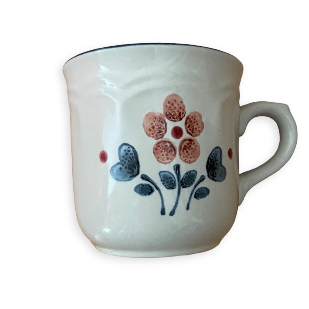4 Hearthside CUMBERLAND BRAMBLEBERRY Stoneware Coffee Mugs Cottagecore Vintage
